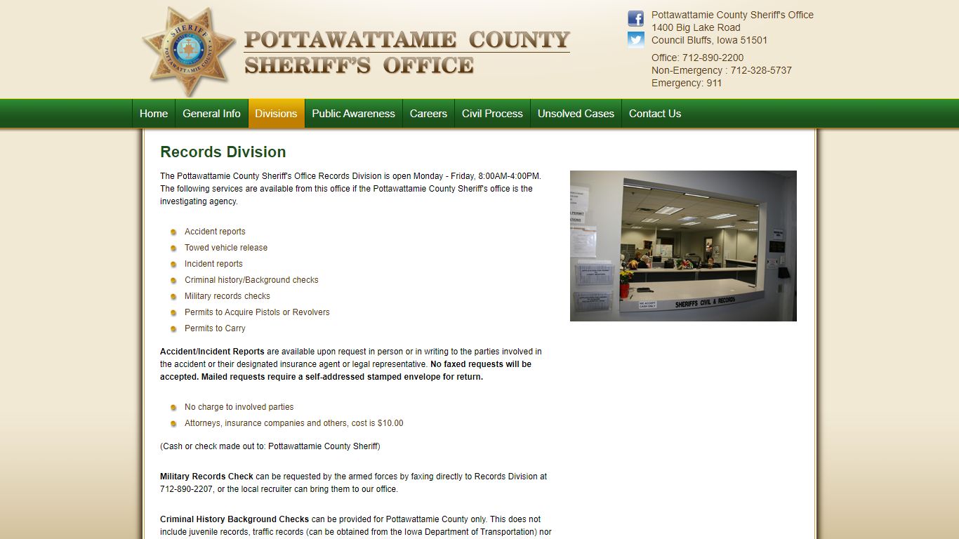Records Division - Pottawattamie County Sheriff's Office