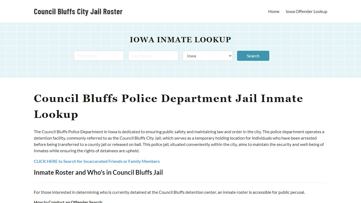 Council Bluffs Police Department & City Jail, IA Inmate Roster, Arrests ...