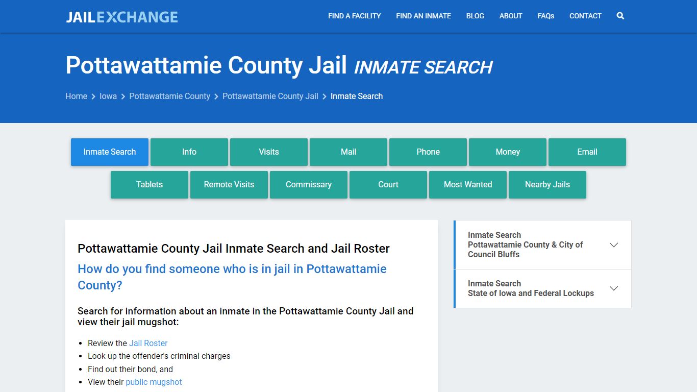 Pottawattamie County Jail Inmate Search - Jail Exchange
